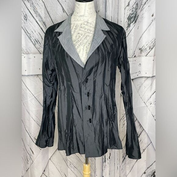 Beluva San Francisco Reversible Jacket Black & Plaid L - Picture 7 of 11